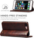 SINIANL iPhone 8 Plus / 7 Plus Leather Wallet Folio Case, Magnetic Closure, Flip Cover, Brown
