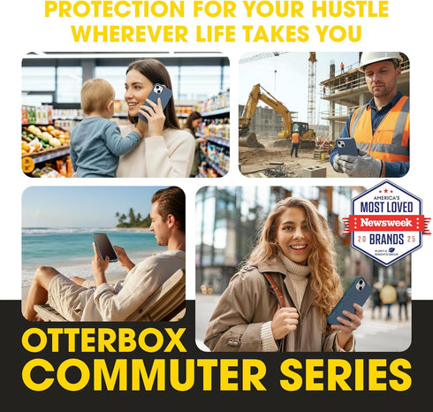 OtterBox 13 Commuter iPhone (Only) Series Case Thin, Dual-Layer, Pocket-Friendly, Port Cover Blue/Teal