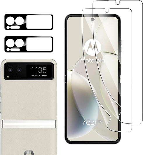 Motorola Razr (2023) Screen Protector - Self-Healing TPU Film, HD, Anti-Scratch, Case Friendly, 2+2 Pack (No Glass)