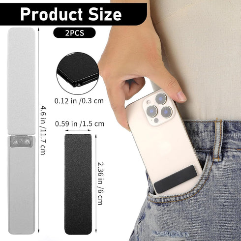 Ptwola 2 Pack Ultra-Thin Cell Phone Holder Adjustable Horizontal Phone Stand Invisible Foldable Desk Holder Mini Cell