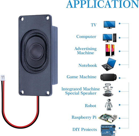 Miniature Loudspeaker 5 Watt 8 Ohm Passive Enclosed Audio/Woofer Speaker, Compatible with Arduino Board, JST-PH 2.0 mm
