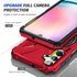 Red Galaxy A15 5G Phone Case: Dual Layer Heavy Duty Protection, Screen Protector, 360° Ring Holder, Camera Lens