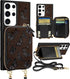Shorogyt Wallet Case for Samsung Galaxy S23 Ultra, RFID Blocking Card Holder Slots Designer Black Butterfly Leather