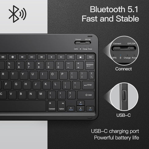JETech Keyboard Case for iPad 10.2-Inch (2021/2020/2019 Model, 9th/8th/7th Gen) with Pencil Holder, Magnetic Detachable
