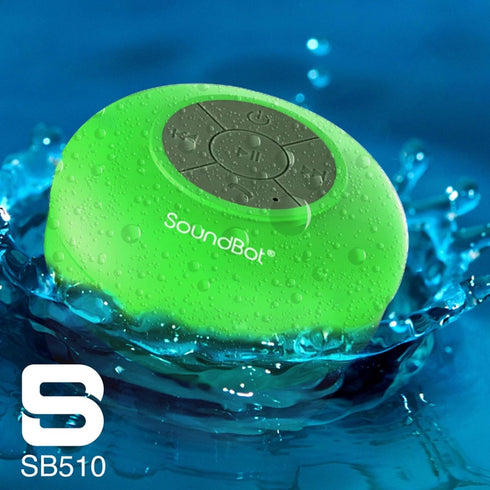 Soundbot SB510 HD Water Resistant Bluetooth Shower Speaker, Portable Speakerphone with Built-in Mic, 6hrs Playtime -
