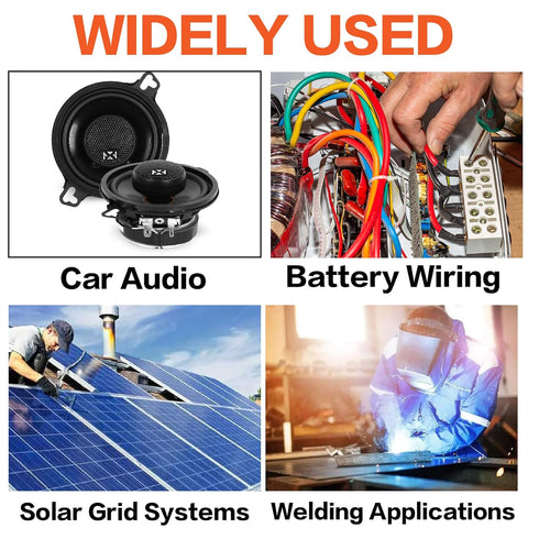 8 Gauge Wire (25ft Each - Red/Black), Copper Clad Aluminum CCA, Car Amplifier Power & Ground Cable