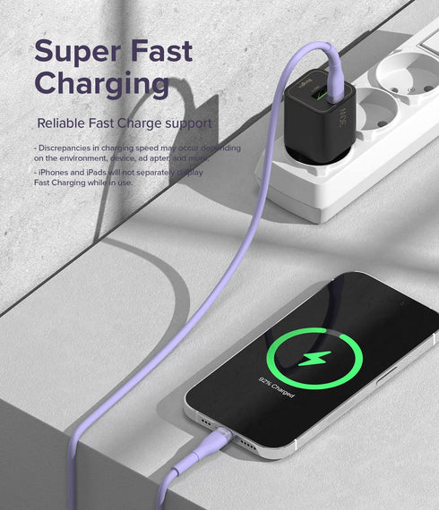 Ringke Fast Charging Pastel Cable USB C to Lightning (1.2M / 3.94 FT) Compatible with iPhone 14/13/12/11 Pro Max
