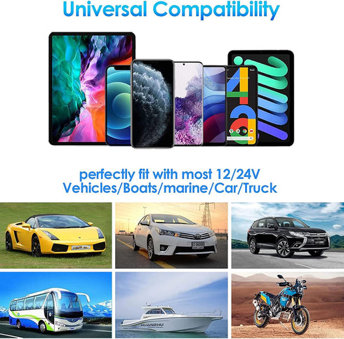 QC3.0 USB A Charger Socket for Car, LOKEKE Waterproof 45W PD USB Type C & QC3.0 Quick Charger Power Outlet Adapter for
