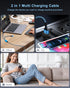 Multiple Charger Cable 2 in 1, iPhone and Android USB Charging Cable, 4ft Nylon Braided Multi Charging Cable with