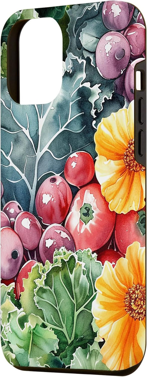 Kale Flower Watercolor Pattern Merch 15 iPhone Plus Kale Flower Watercolor Pattern Graphic Case