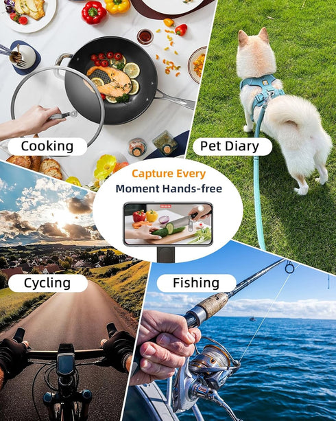 GUBFFON 17 16 15 14 13 12 Magnetic Neck Phone Holder for Recording, Neck Mount Phone Holder for POV/Vlog/Video Content