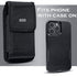 PiTau Holster for iPhone 15, 15 Pro, 14, 14 Pro, 13, 13 Pro, 12, 12 Pro, 11, XR, Black Nylon Cell Phone Belt Holder Case with Clip Carrying Pouch Cover (Fits iPhone 15 14 13 12 with Case on) Small