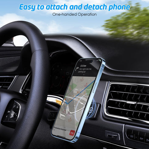 Rectangle Flat Stick On Dashboard Magnetic Car Mount Holder for Cell Phones & Mini Tablets with Swift-Snap Technology