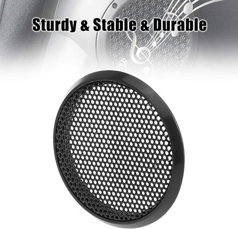 X AUTOHAUX 2pcs 1.5" Black Audio Speaker Cover Mesh, Subwoofer Grill Horn Guard Protector
