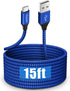 etguuds USB C Cable 15ft - Extra Long Type C Fast Charge USB-A to USB-C Charger Cable, Premium Nylon Braided, Blue
