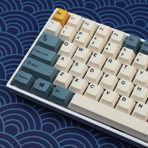 YMDK 145 Apricot Yellow Dye-Sub Mac Keycaps, Thick PBT Cherry Profile Key Caps for TKL 61 64 68 75 87 96 104 108 GMMK MX