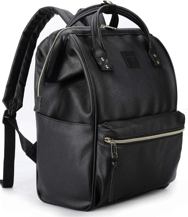 Kah&Kee Leather Laptop Backpack for Women, 15.6-16 Inch Professional Work Bag, Water-Resistant