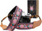 Padwa Lifestyle Pink Vintage Embroidered Camera Strap, 2" Wide Cowhide Head, Adjustable for All DSLR Cameras