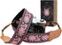 Padwa Lifestyle Pink Vintage Embroidered Camera Strap, 2" Wide Cowhide Head, Adjustable for All DSLR Cameras