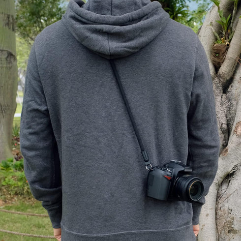 Climbing Rope Camera Strap for Round Hole Interface DSLR SLR Mirrorless Camera, 100cm Black