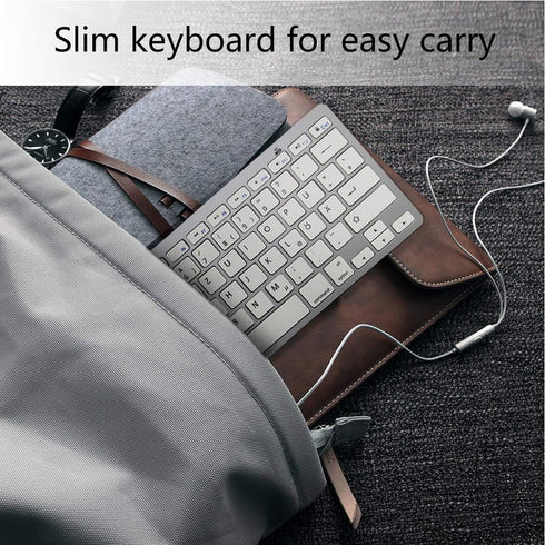 FLY WAY Bluetooth 3.0 Keyboard, Portable Wireless Keypad, Universal Slim Keyboard for iOS, Android, Windows (German)
