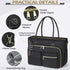 RAINSMORE 15.6 inch Teacher Tote Bag for Women, Laptop Work Bag with Insulated Pocket, Black