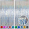 Melsan Silver Tinsel Foil Curtain, 2 Pack, 3.2 ft x 8.2 ft, Sparkle Metallic Backdrop for Party Decorations
