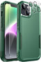 Ezanmull iPhone 14 Case - Dark Green, Full-Body, Shockproof & Dropproof + 2 Tempered Glass & Camera Lens Protectors.