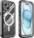 Ezanmull iPhone 15 Waterproof Case, Magnetic with Screen Protector, IP68 Underwater, 15FT Military Dropproof Black