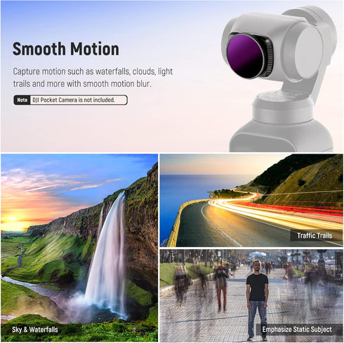 NEEWER Magnetic ND/PL Filter Kit for DJI Osmo Pocket 2 / 1, 4-Pack ND8/PL, ND16/PL, ND32/PL, ND64/PL Filter