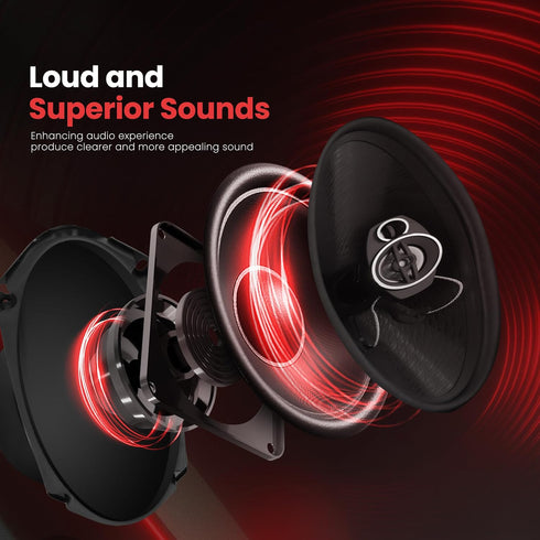 Pyle 3-Way Universal Car Stereo Speakers, 300W 4" x 10" Triaxial Loud Pro Audio, PL410BK (Pair) for Vehicle Door/Side