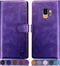SUANPOT RFID Blocking Leather Wallet Case for Samsung Galaxy S9 5.8", Flip Folio Book Phone Case, Shockproof Cover,