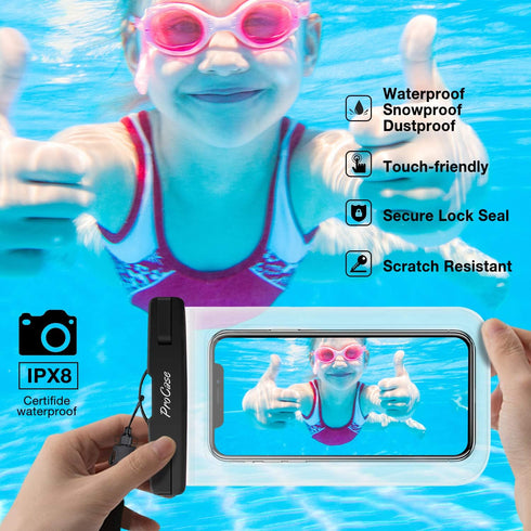 ProCase Clear Waterproof Phone Pouch for iPhone 16 15 14 13 12 11 Pro Plus Max Mini Xs XR X 8 7 Galaxy