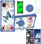Summit SL104D Phone Case Cover by ATT: Hard PC + Soft Silicone, Ring Support, Tempered Glass Protector, Luminous