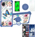 Summit SL104D Phone Case Cover by ATT: Hard PC + Soft Silicone, Ring Support, Tempered Glass Protector, Luminous