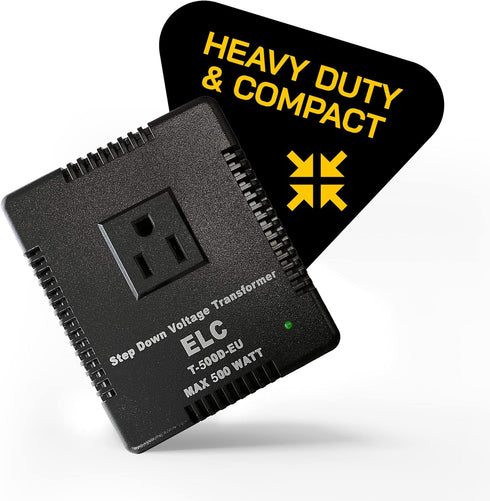 ELC 500-Watt Voltage Converter, Step Down 220v to 110v Travel Power Converter for Hair Straightener, Laptops