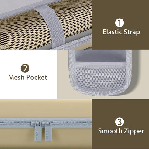 co2CREA Hard Protective Case for Beats Pill Wireless Bluetooth Speaker with Shoulder Strap, Champagne Gold