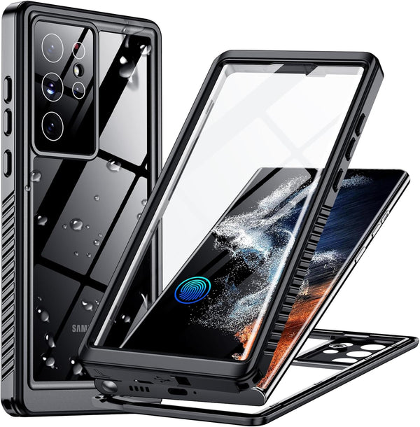 Temdan Waterproof Case for Samsung Galaxy S22 Ultra, Built-in Lens & Screen Protector, Full Body Shockproof, IP68
