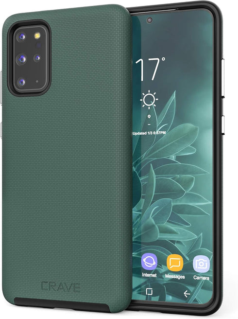 Crave Dual Guard for Samsung Galaxy S20+ Case, Shockproof Protection Dual Layer Case for S20 Plus 5G in Forest Green