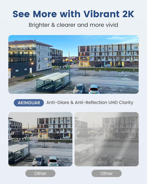 AKINGUAR 3MP 2K WiFi6 24/7 Window Camera, Indoor Camera for Home Security, with Full-Color Night Vision, AI