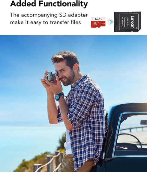Lexar E-Series 32GB Micro SD Card, UHS-I Flash Memory Card with Adapter, 100MB/s, Full HD
