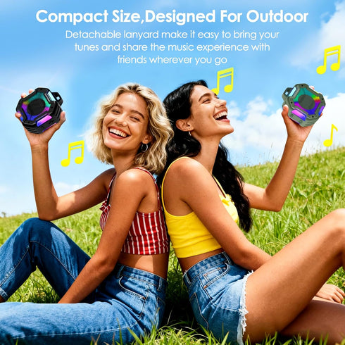 Keransean BT5.4, 24H Shower Bluetooth Speaker Waterproof, Portable Small Speaker, Outdoor Bluetooth Speakers Wireless