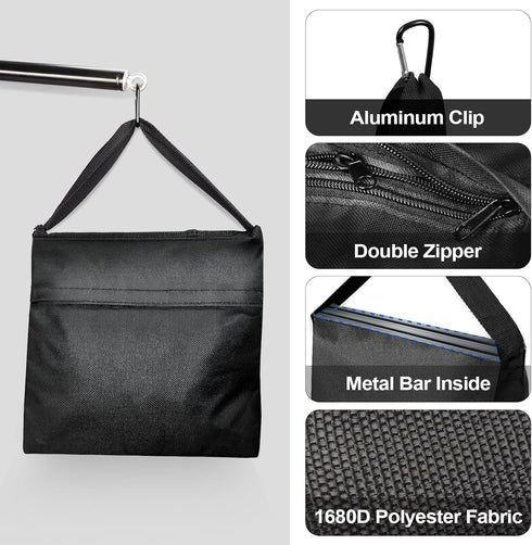 -4 Packs Set(Black) EMART Heavy Duty Sandbag Photo Studio Weight Bag Saddlebag Design for Photography Light Stand