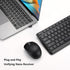 Wireless Keyboard and Mouse Combo for Windows, 2.4G Full-Sized External Cordless Computer Keyboard Mouse Combo for Laptop PC Desktop Chrome Mac, Number Pad 1600 DPI Silent Mouse USB Receiver (Black)