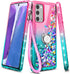 NGB Case for Samsung Galaxy Note 20 & Note 20 5G, Pink/Aqua Glitter Liquid Sparkle Cover with Accessories