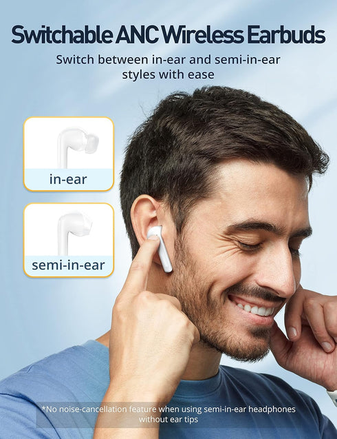 Gsoemon Active Noise Cancelling Wireless Earbuds, Bluetooth 5.3 Headphones with Enhanced Bass and 4 Mic ENC