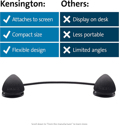 9-3/4" K62081BF Kensington Document Holder for Typing for Laptops and Monitors, Flex Clip Copyholder, Typing Stand