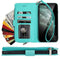 KIHUWEY Wallet Case for iPhone 12 Pro Max, Premium Leather Zipper with Card Holder and Wrist Strap - Mint Green