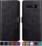 SUANPOT Leather Wallet Case for Samsung Galaxy Note 8, RFID Blocking, Flip Folio Book Phone Case, Shockproof Cover Black