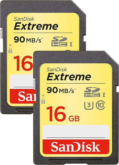 Extreme SDHC 16GB Class 10 Memory Card - 2-Pack
